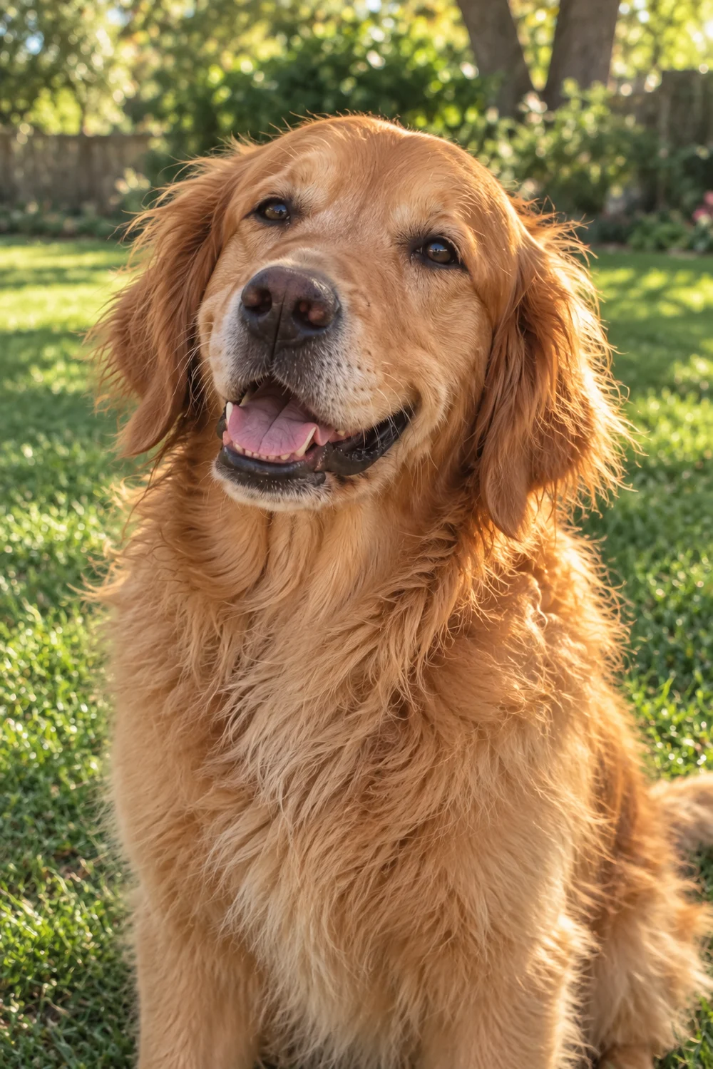 Her golden retriever